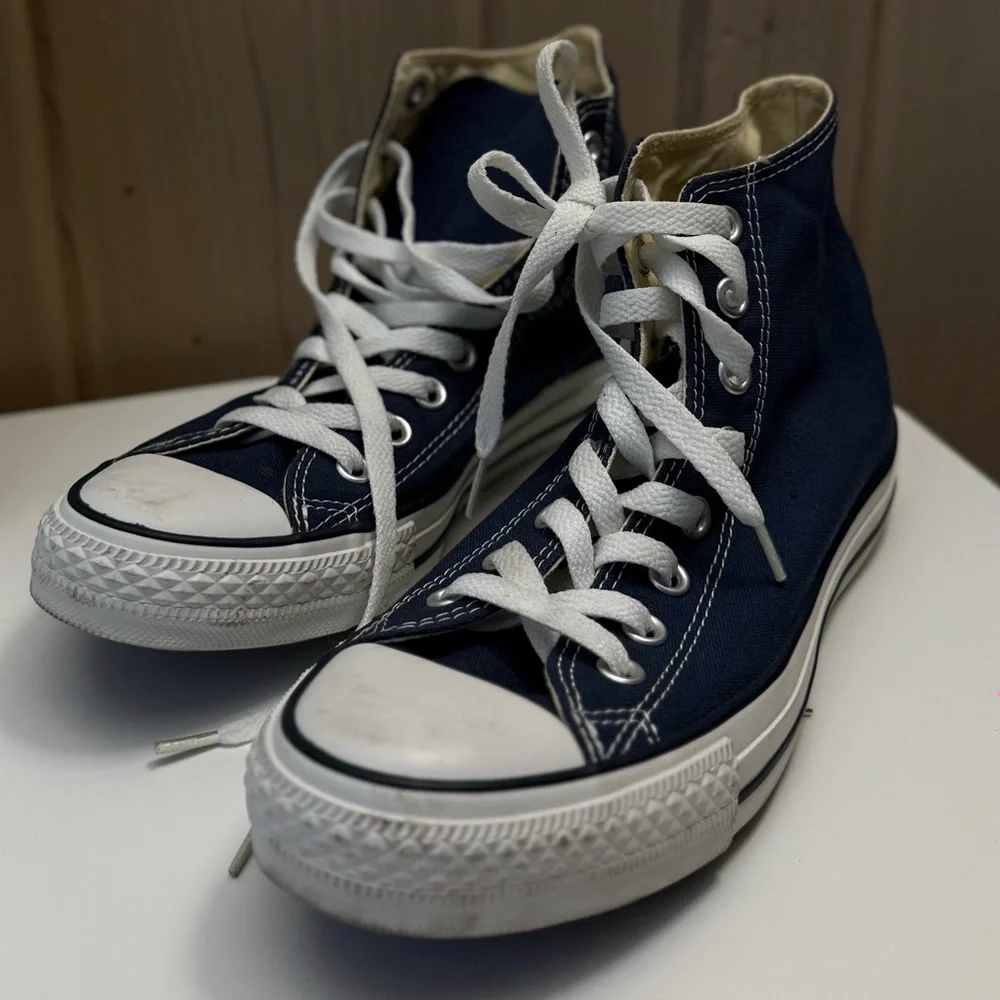 Unisex Converse High Top Sneakers - Navy & White - Picture 3 of 6